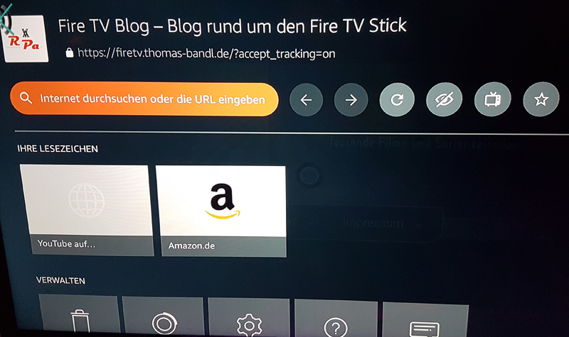 Silk Browser App für den Fire TV Stick
